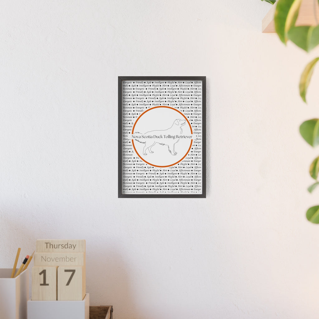 Poster i träram (tavla) med Nova Scotia Duck Tolling Retriever-motiv