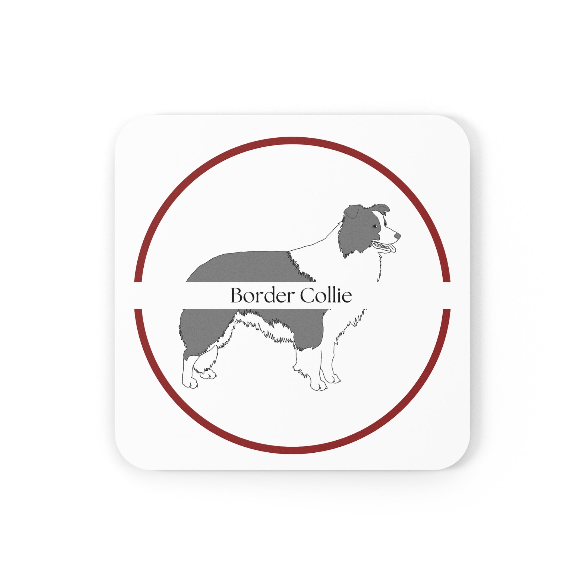 Glasunderlägg med Border Collie-motiv