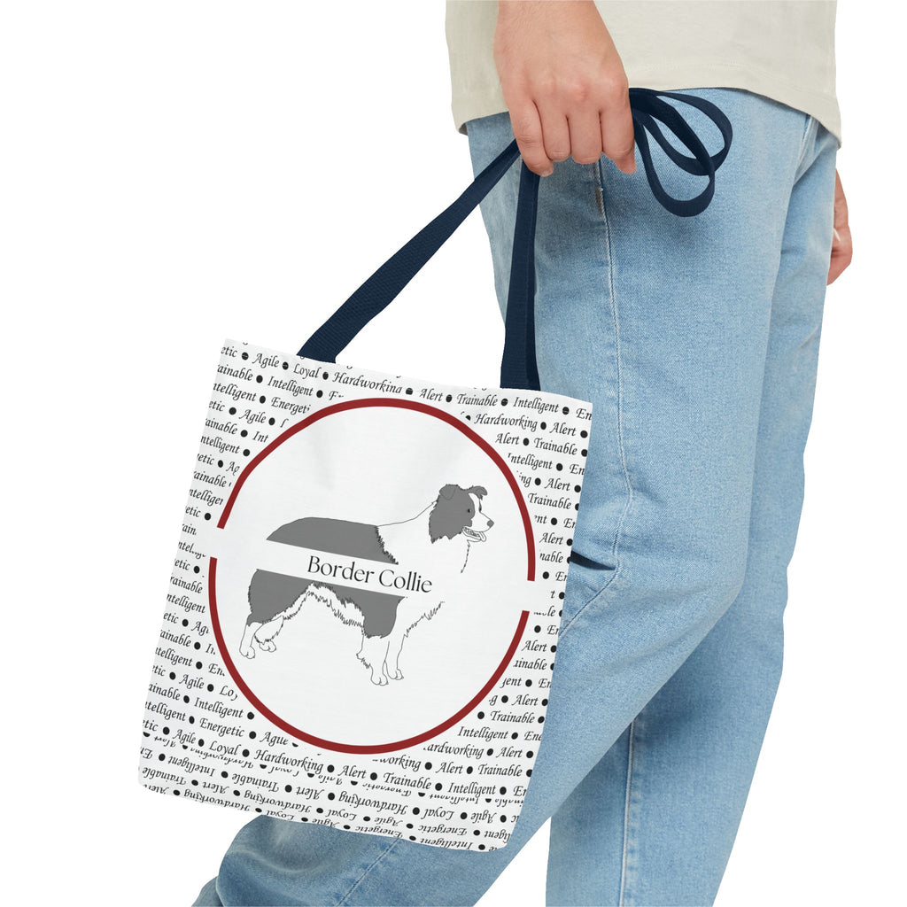 Tygväska med Border Collie-motiv