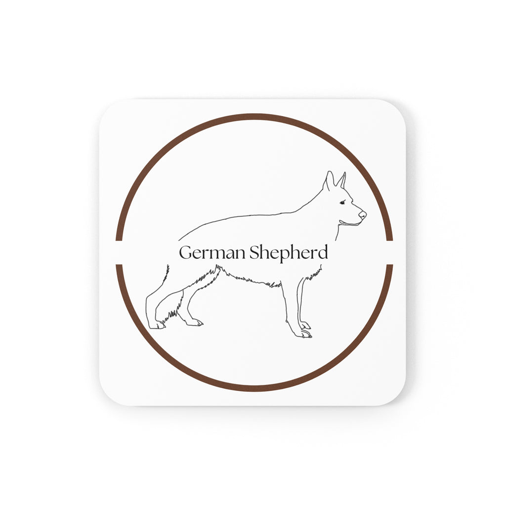 Glasunderlägg med Tysk Schäfer (German Shepherd)-motiv