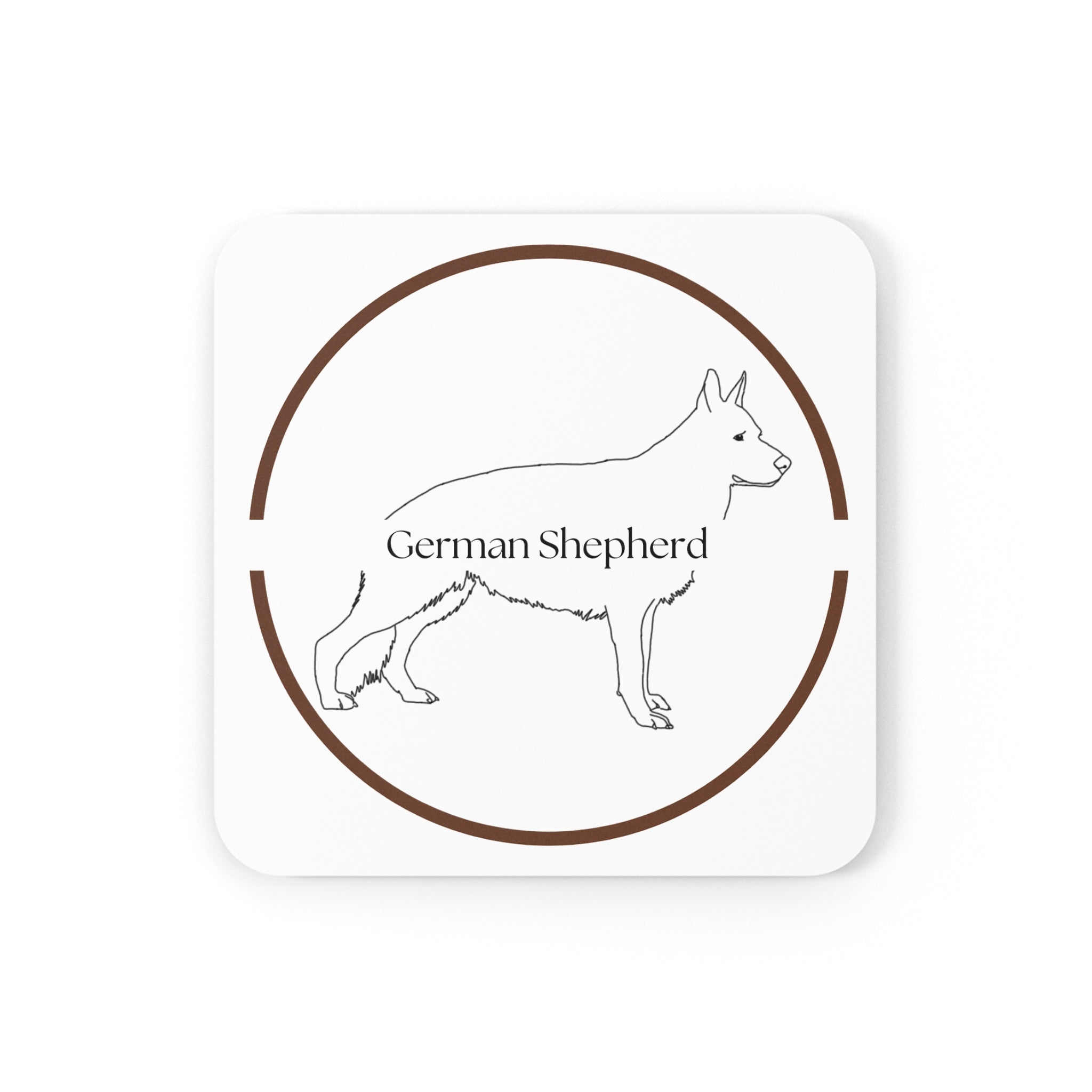 Glasunderlägg med Tysk Schäfer (German Shepherd)-motiv