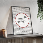 Poster i träram (tavla) med Border Collie-motiv