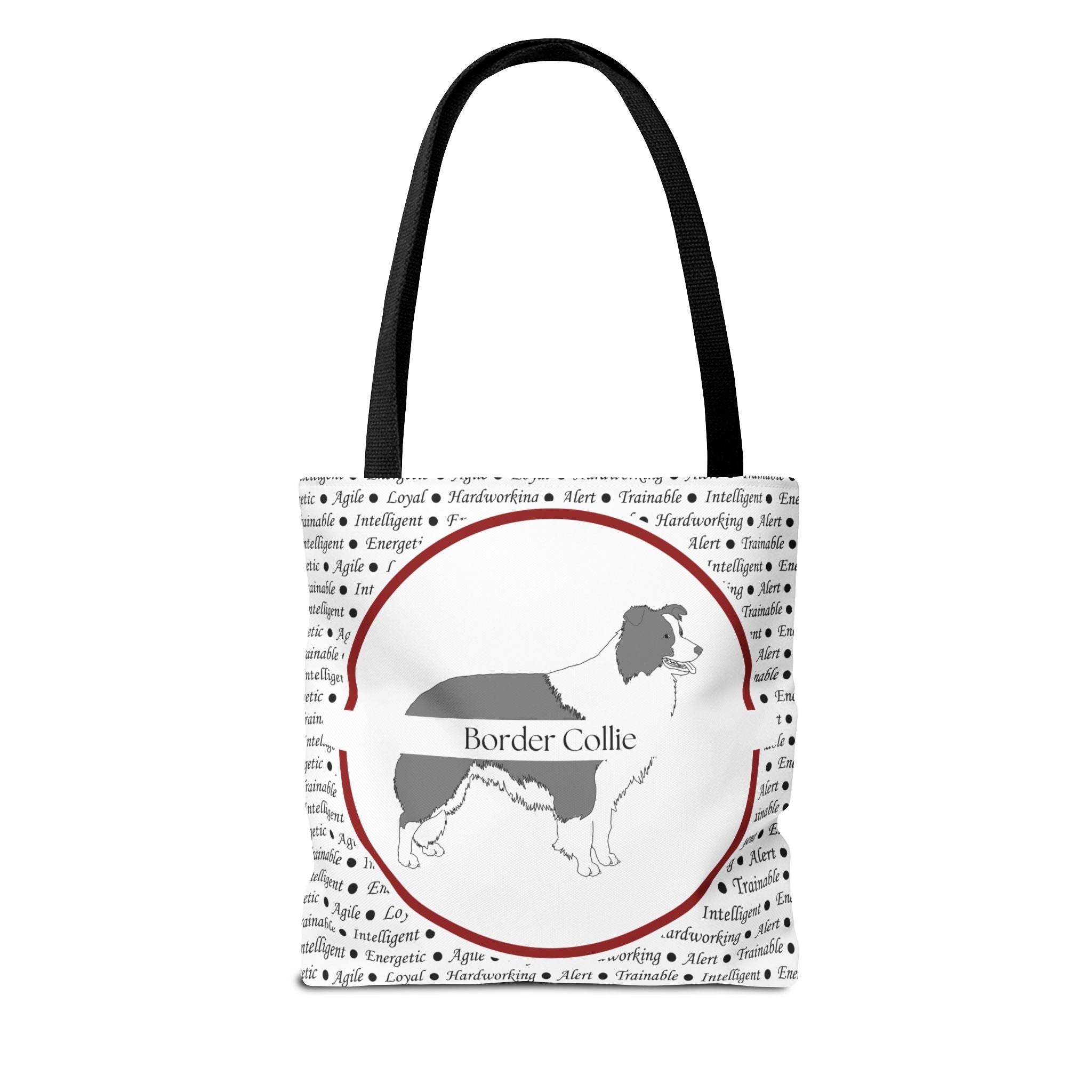 Tygväska med Border Collie-motiv