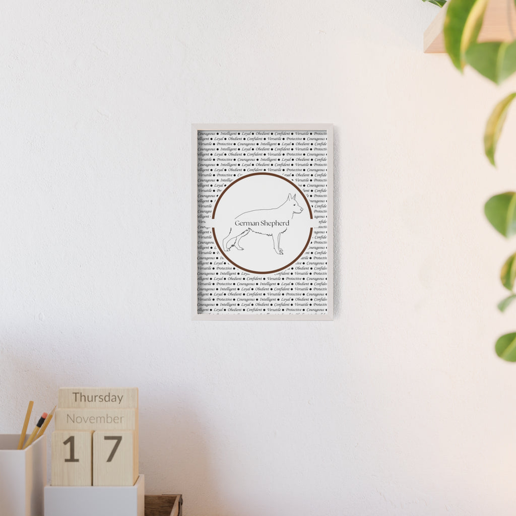 Poster i träram (tavla) med Tysk Schäfer (German Shepherd)-motiv