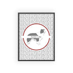 Poster i träram (tavla) med Border Collie-motiv