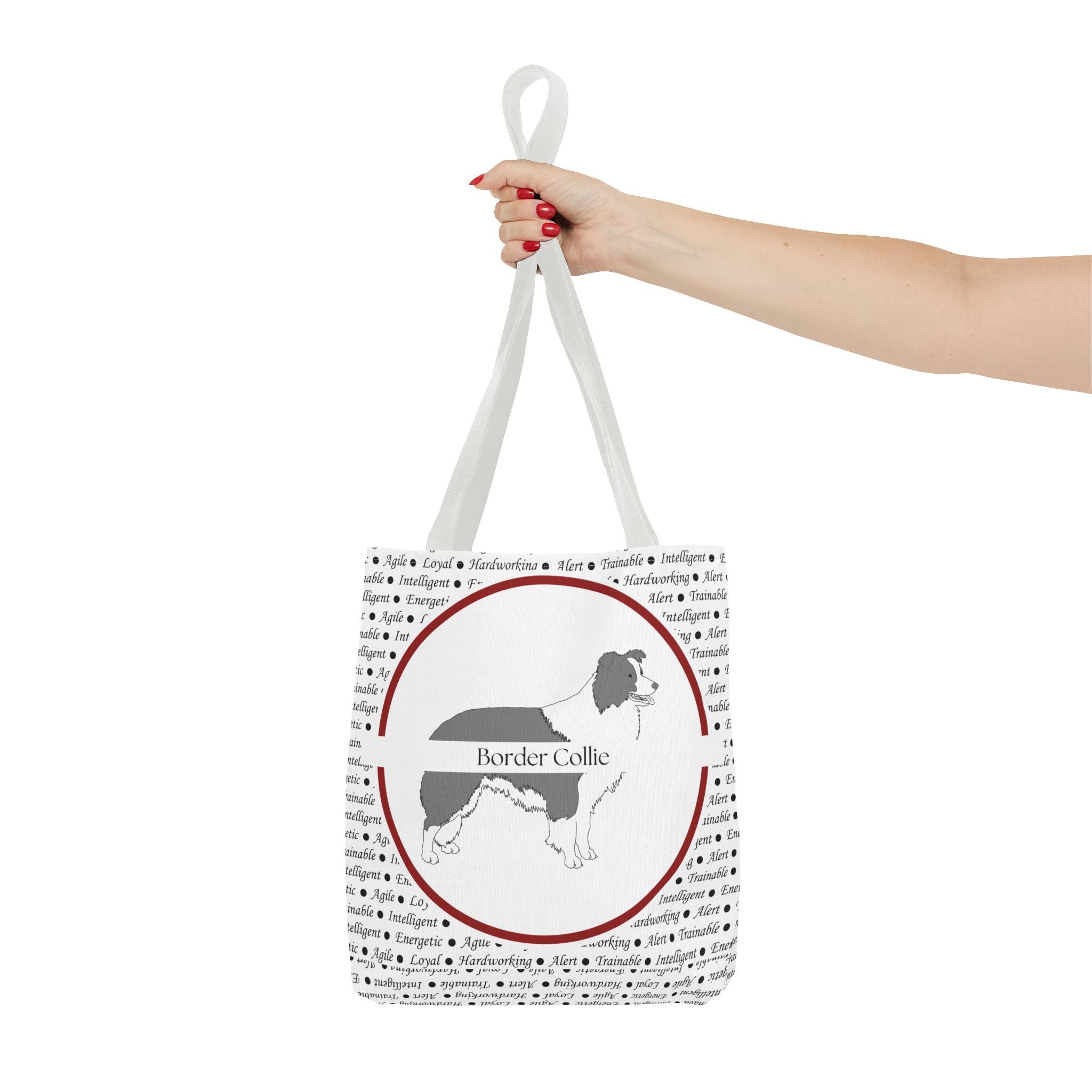 Tygväska med Border Collie-motiv