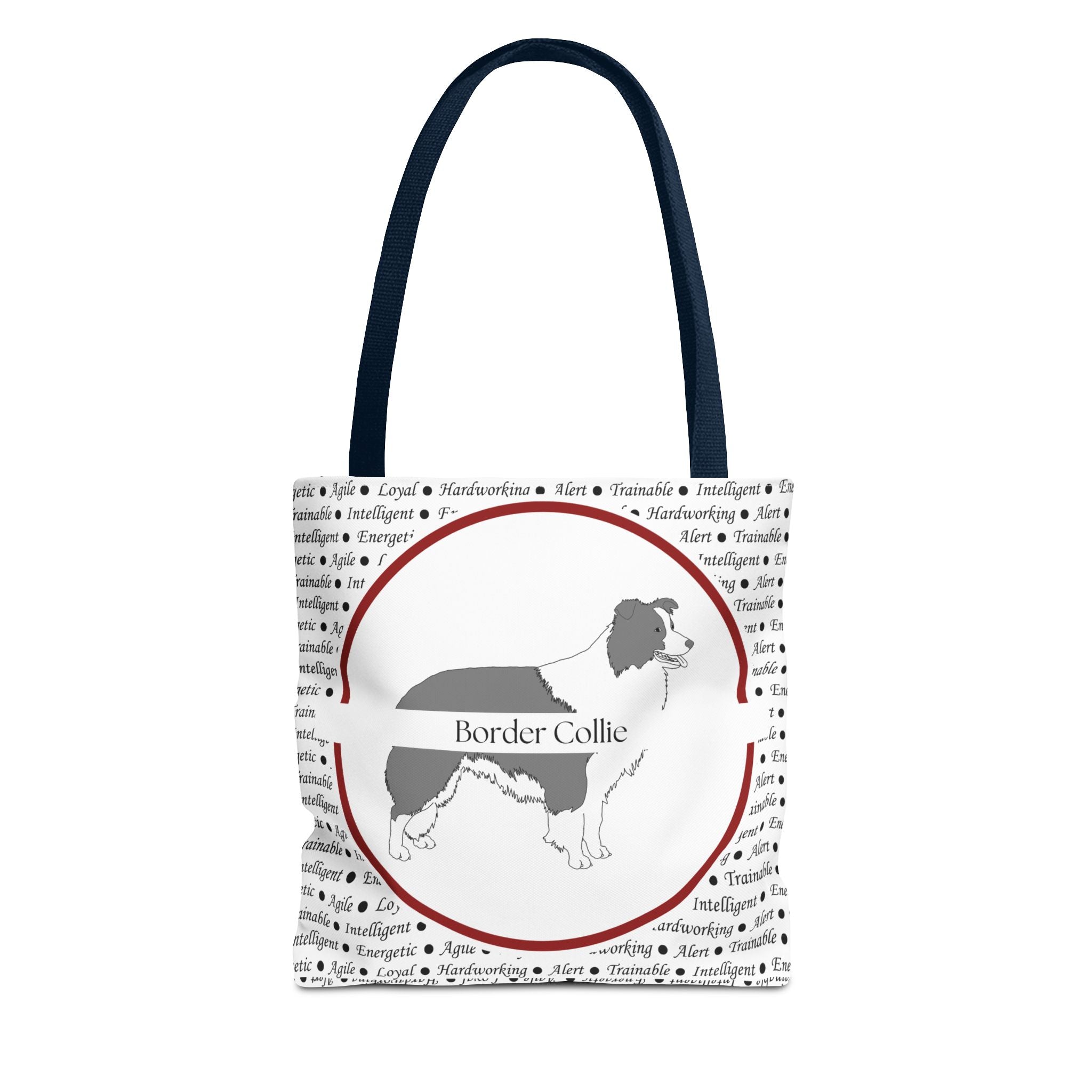 Tygväska med Border Collie-motiv