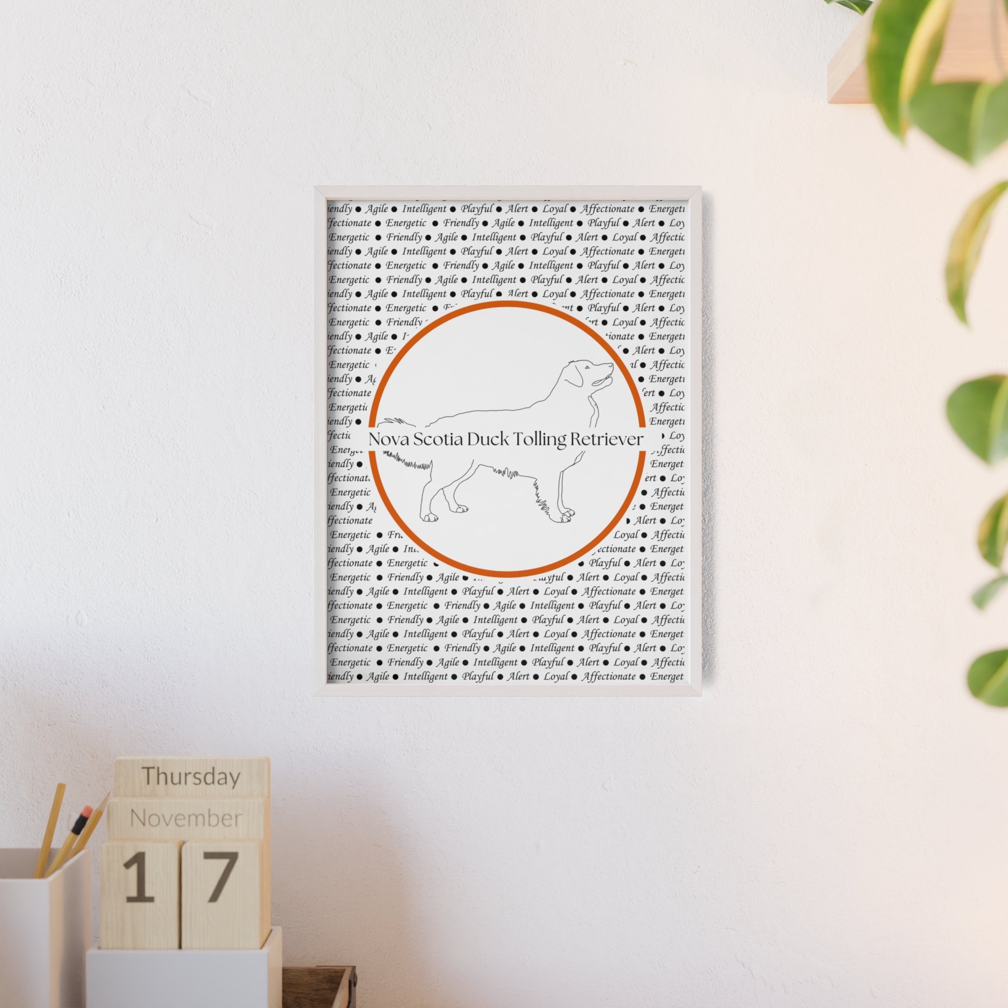 Poster i träram (tavla) med Nova Scotia Duck Tolling Retriever-motiv