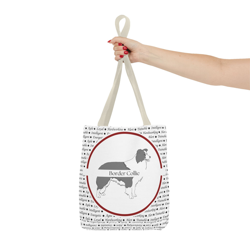 Tygväska med Border Collie-motiv