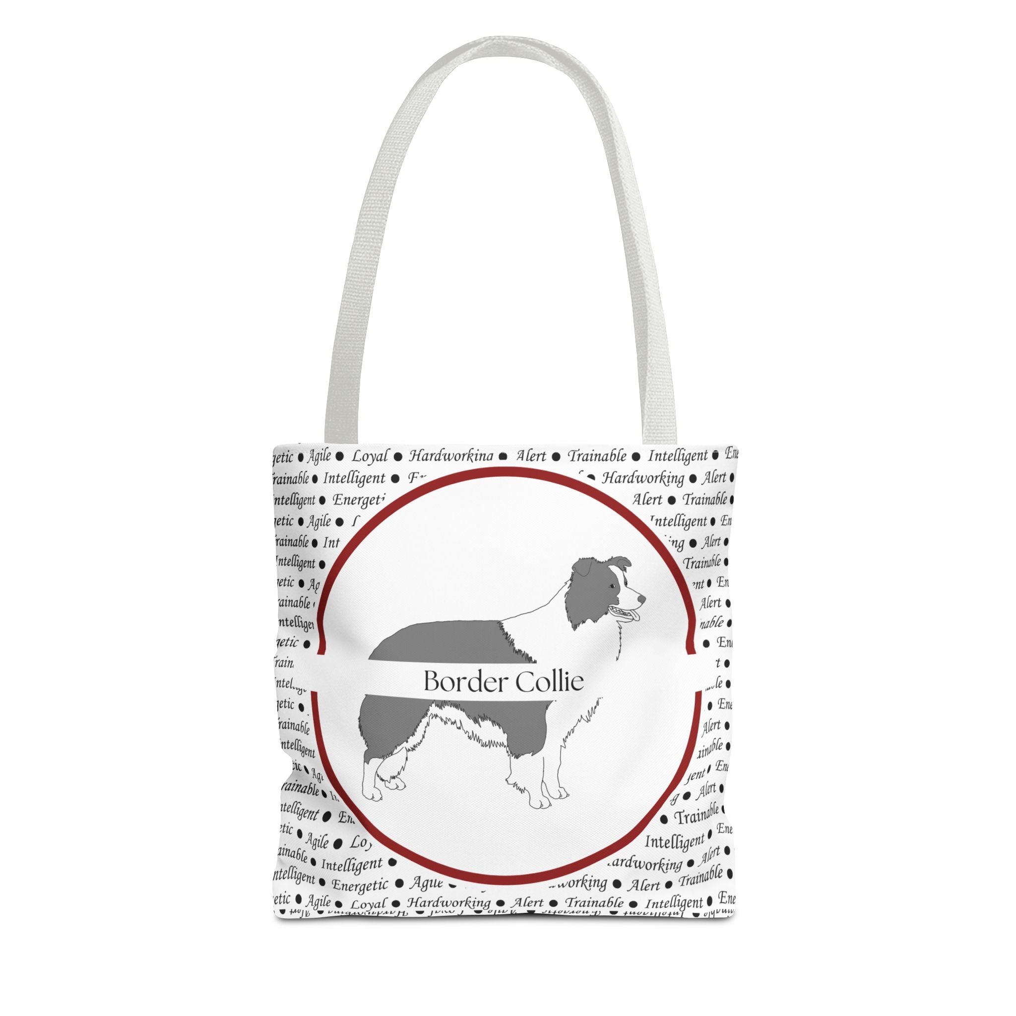 Tygväska med Border Collie-motiv