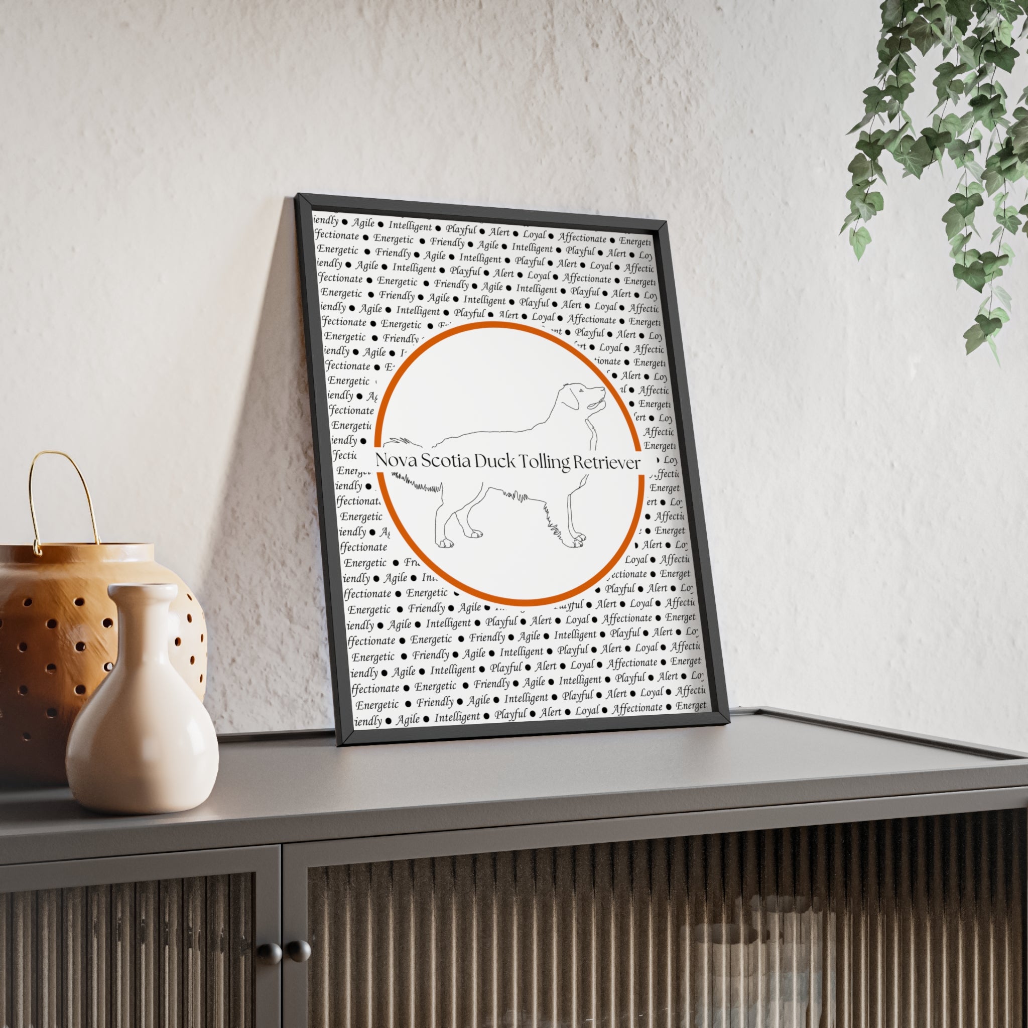 Poster i träram (tavla) med Nova Scotia Duck Tolling Retriever-motiv