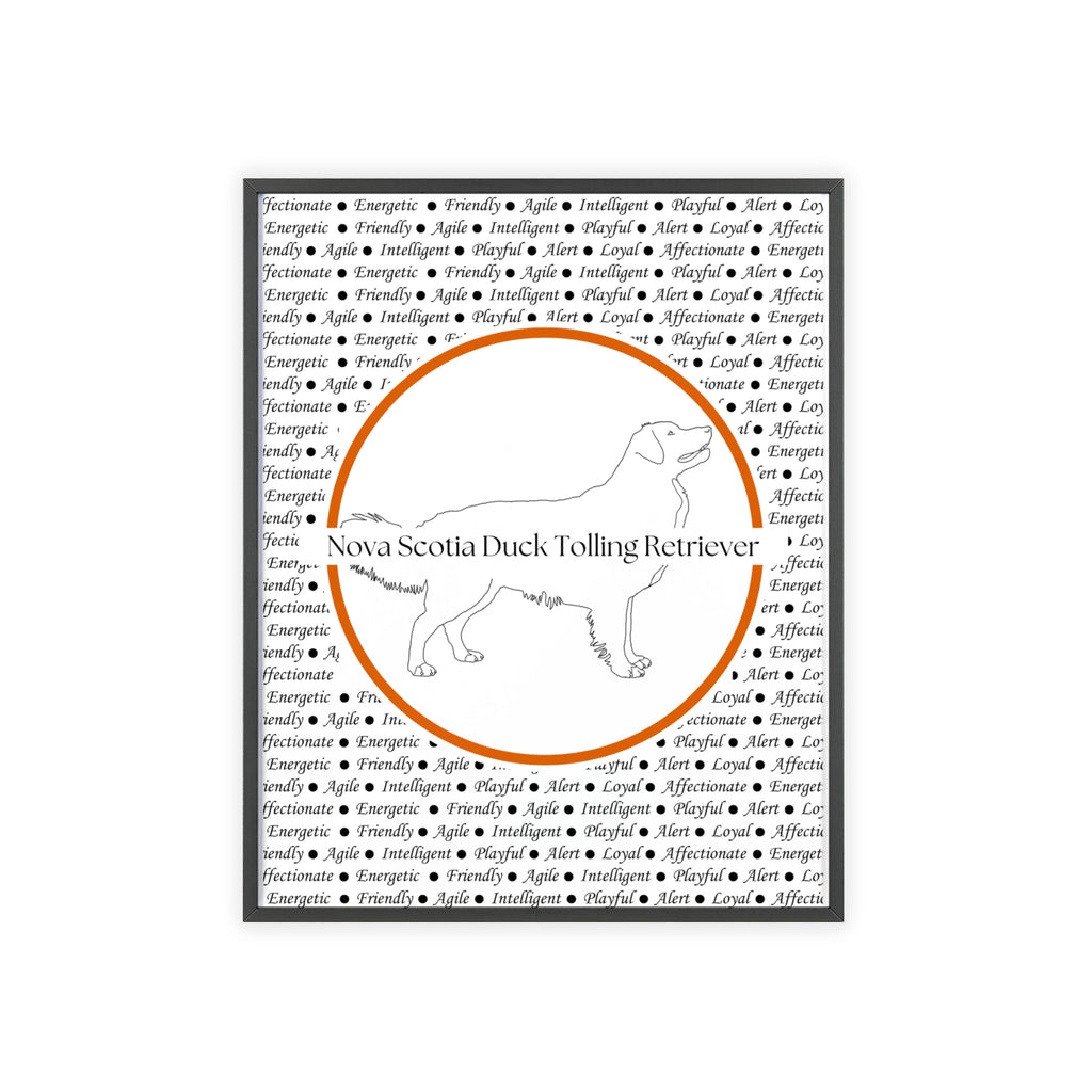 Poster i träram (tavla) med Nova Scotia Duck Tolling Retriever-motiv