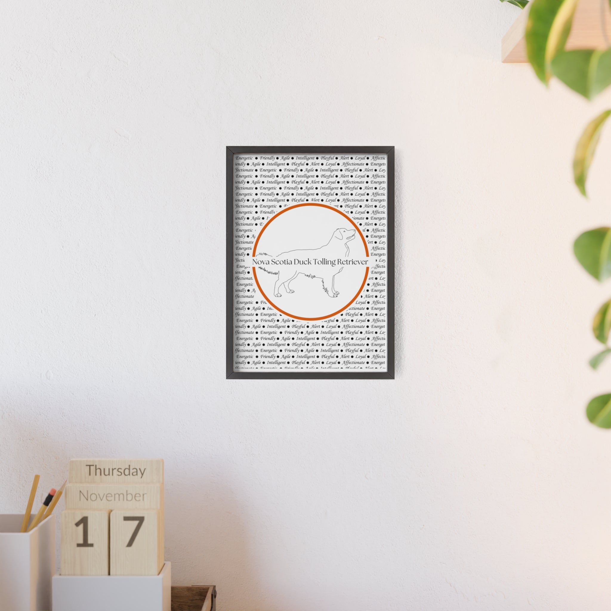 Poster i träram (tavla) med Nova Scotia Duck Tolling Retriever-motiv
