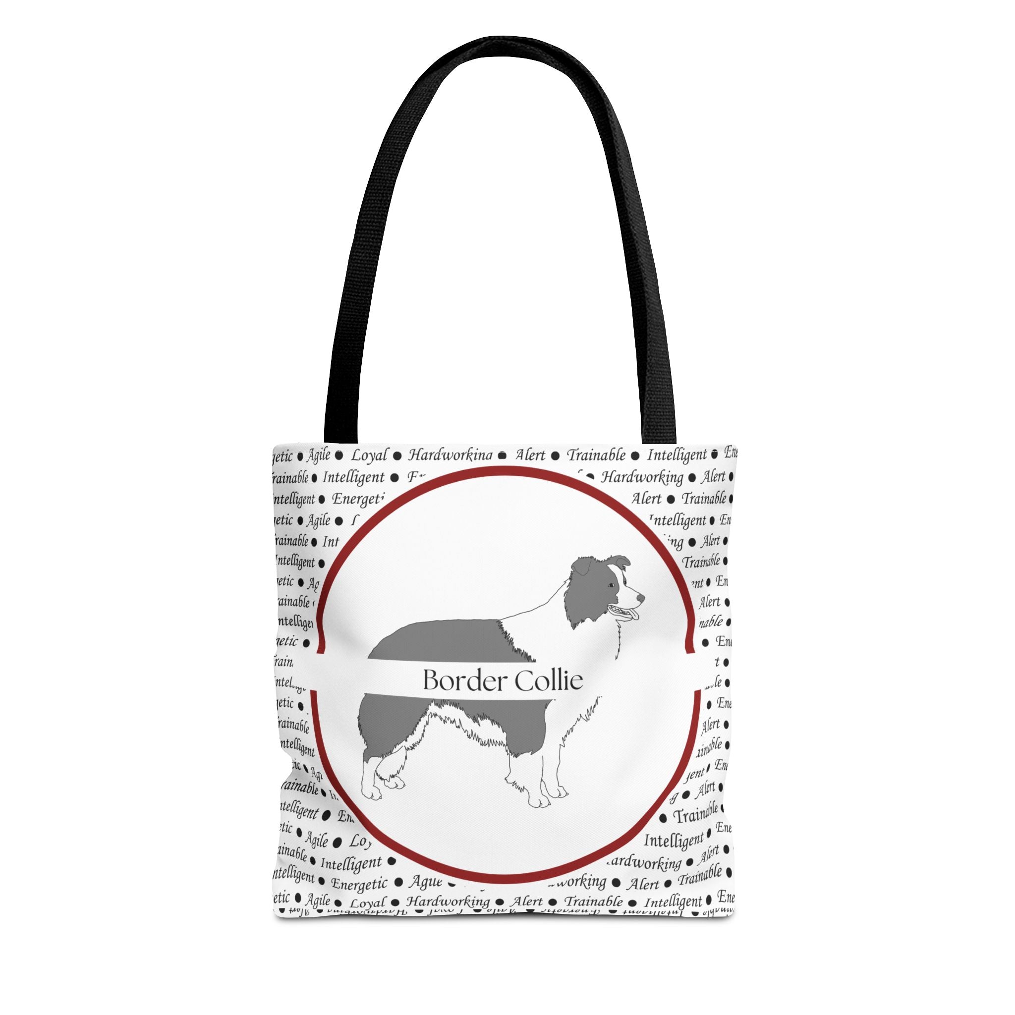 Tygväska med Border Collie-motiv