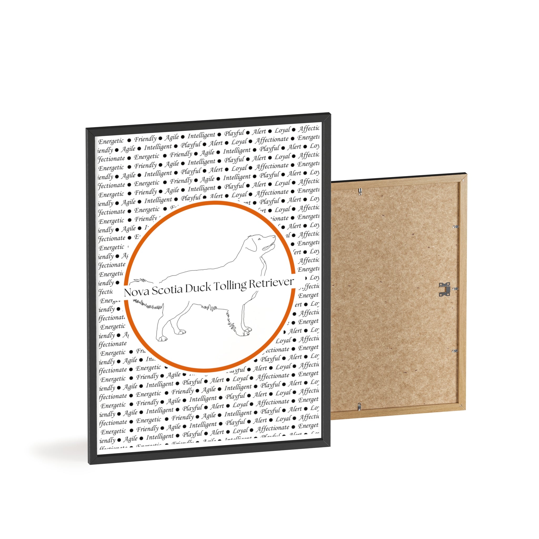 Poster i träram (tavla) med Nova Scotia Duck Tolling Retriever-motiv
