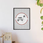 Poster i träram (tavla) med Border Collie-motiv