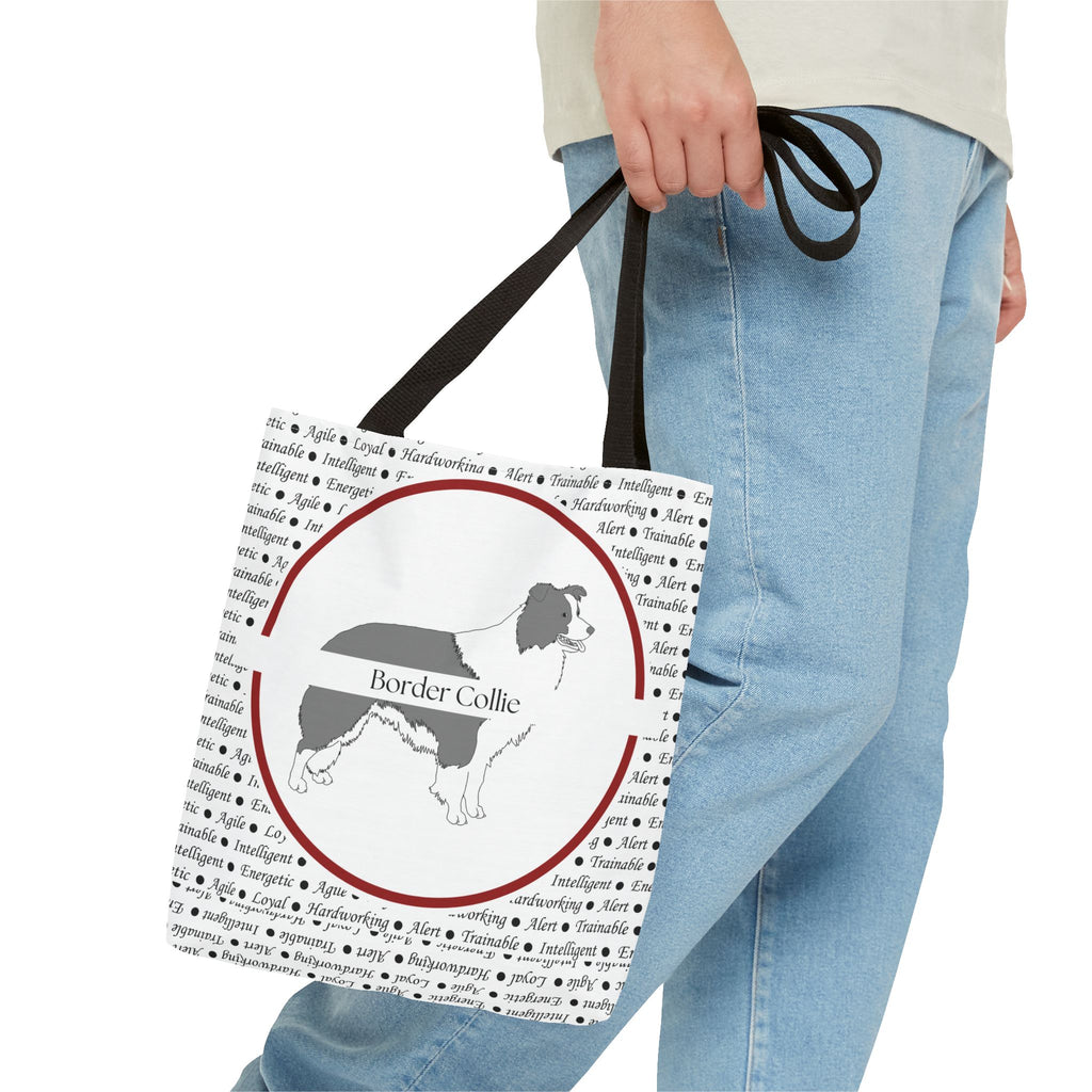 Tygväska med Border Collie-motiv