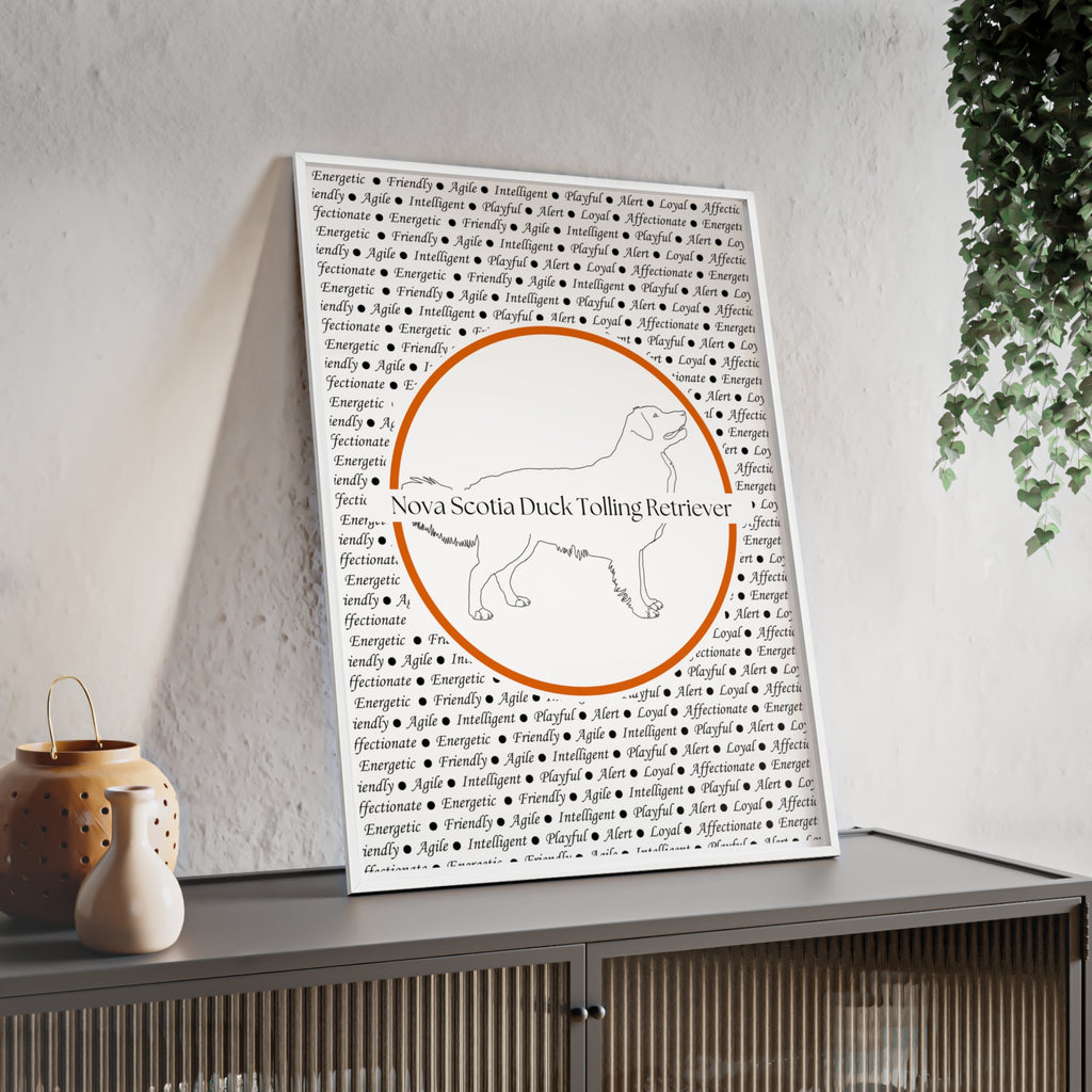Poster i träram (tavla) med Nova Scotia Duck Tolling Retriever-motiv