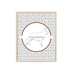 Poster i träram (tavla) med Tysk Schäfer (German Shepherd)-motiv