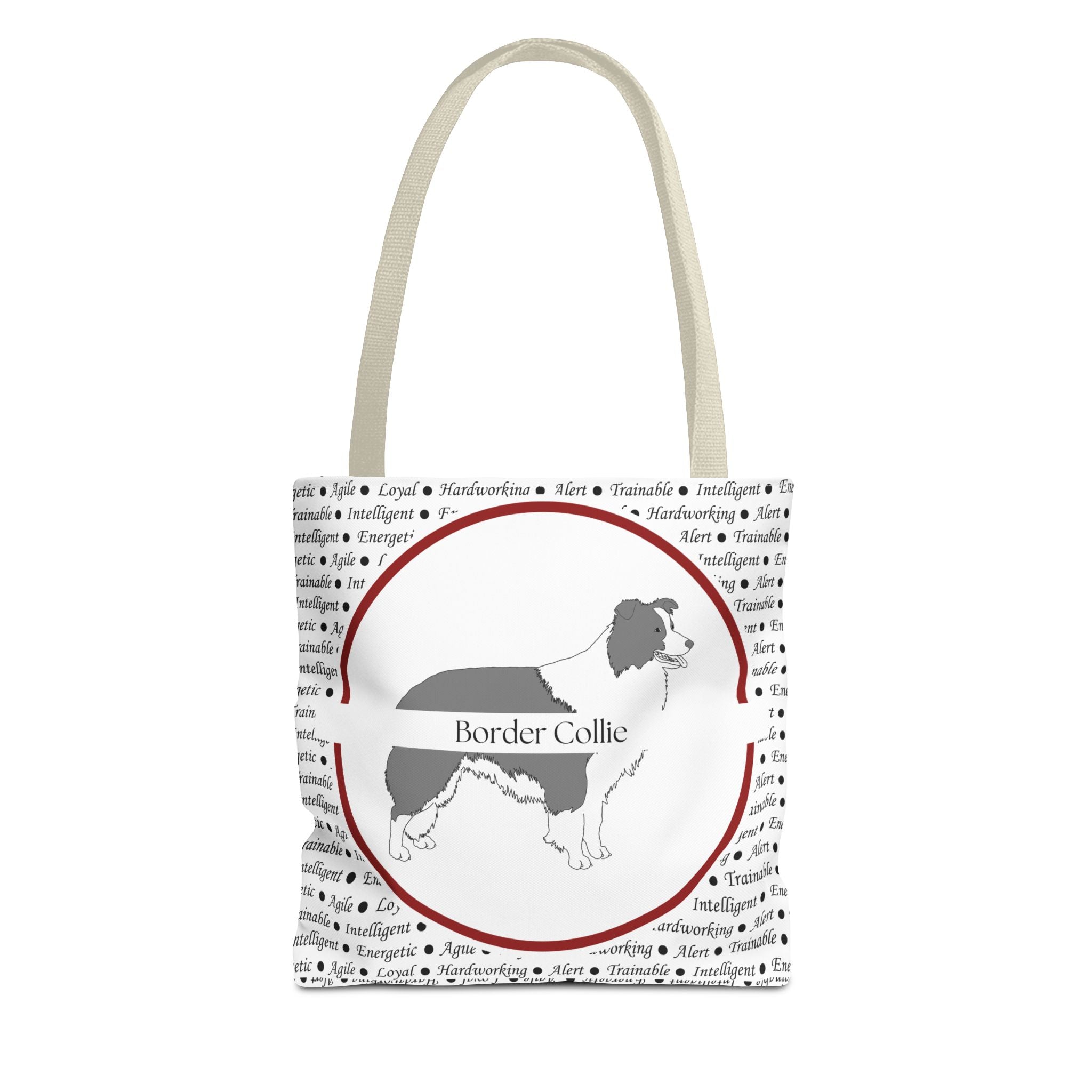 Tygväska med Border Collie-motiv