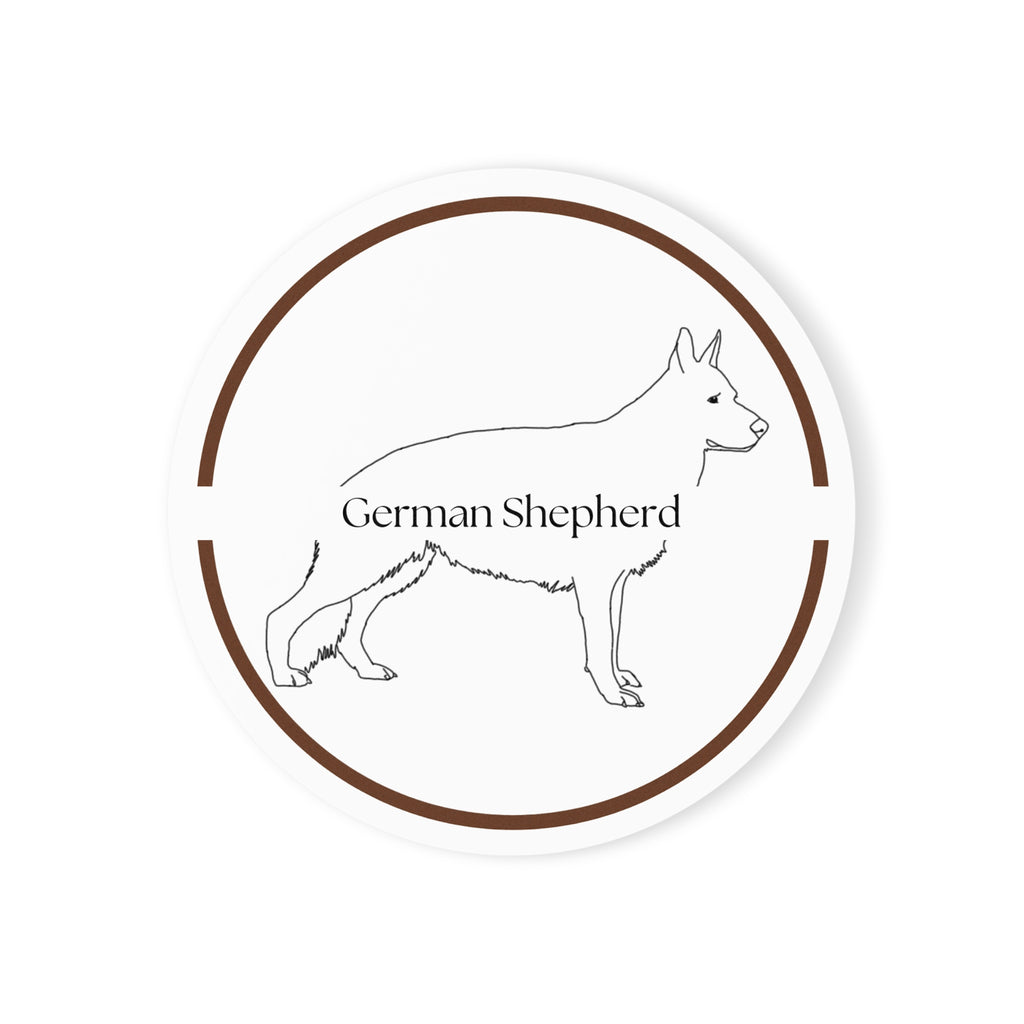 Glasunderlägg med Tysk Schäfer (German Shepherd)-motiv
