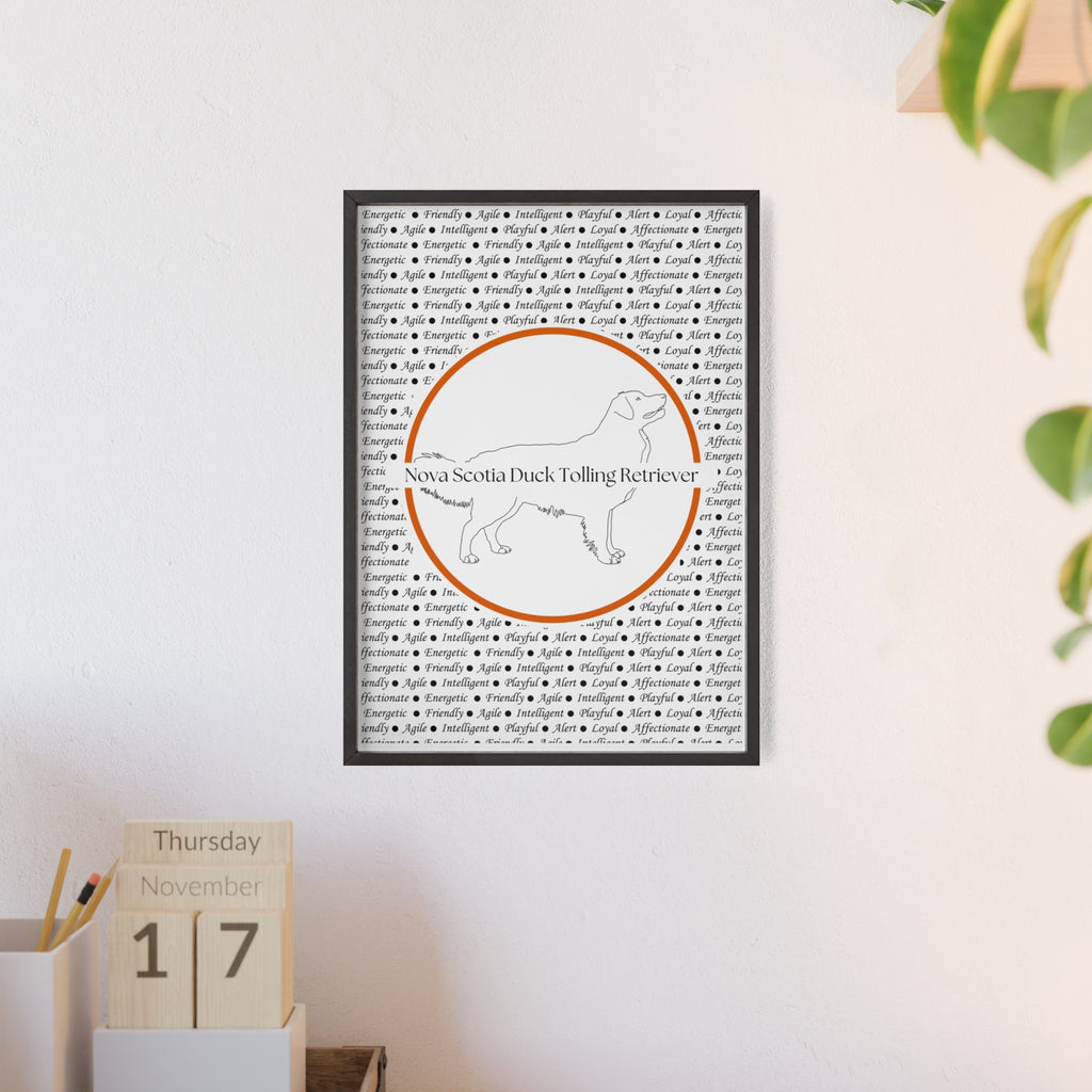 Poster i träram (tavla) med Nova Scotia Duck Tolling Retriever-motiv