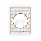 Poster i träram (tavla) med Tysk Schäfer (German Shepherd)-motiv