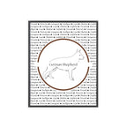 Poster i träram (tavla) med Tysk Schäfer (German Shepherd)-motiv