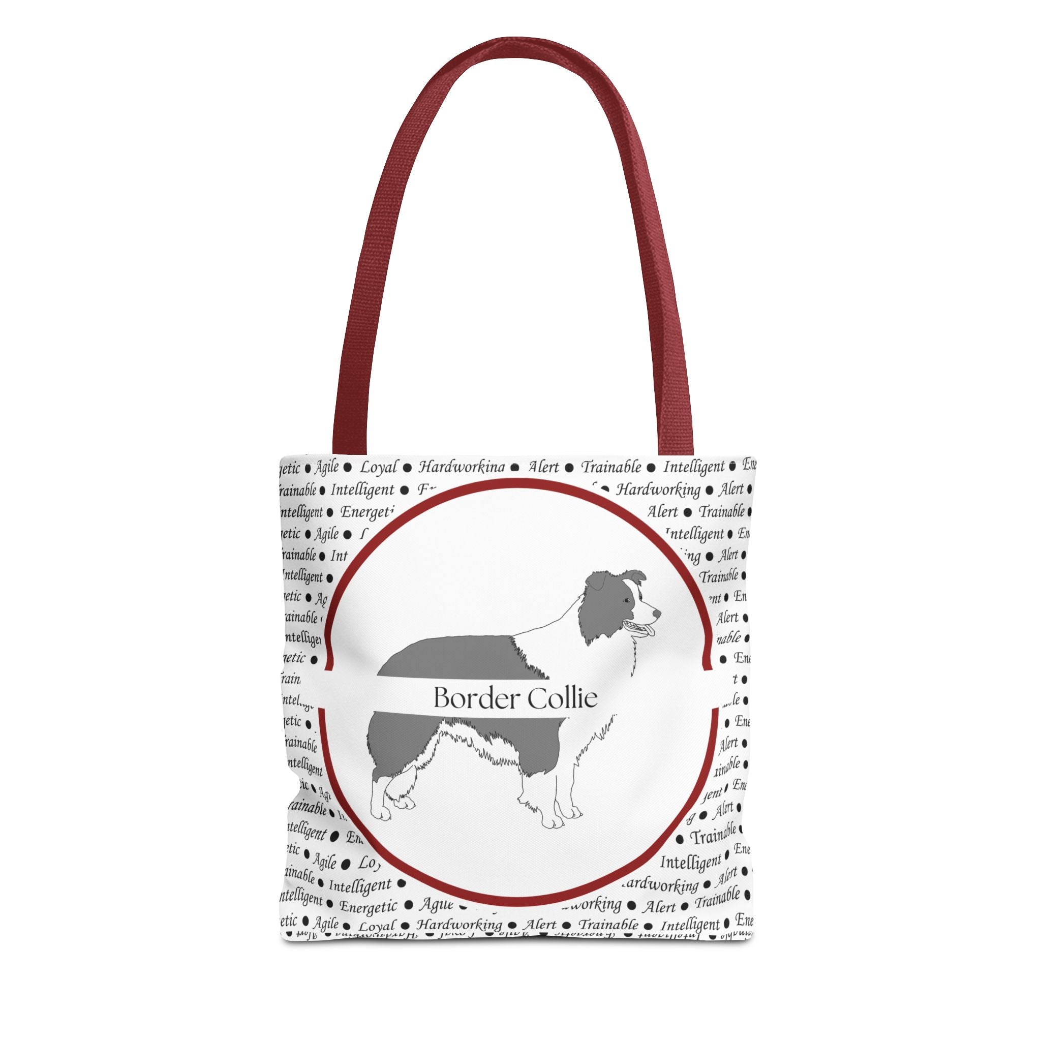 Tygväska med Border Collie-motiv