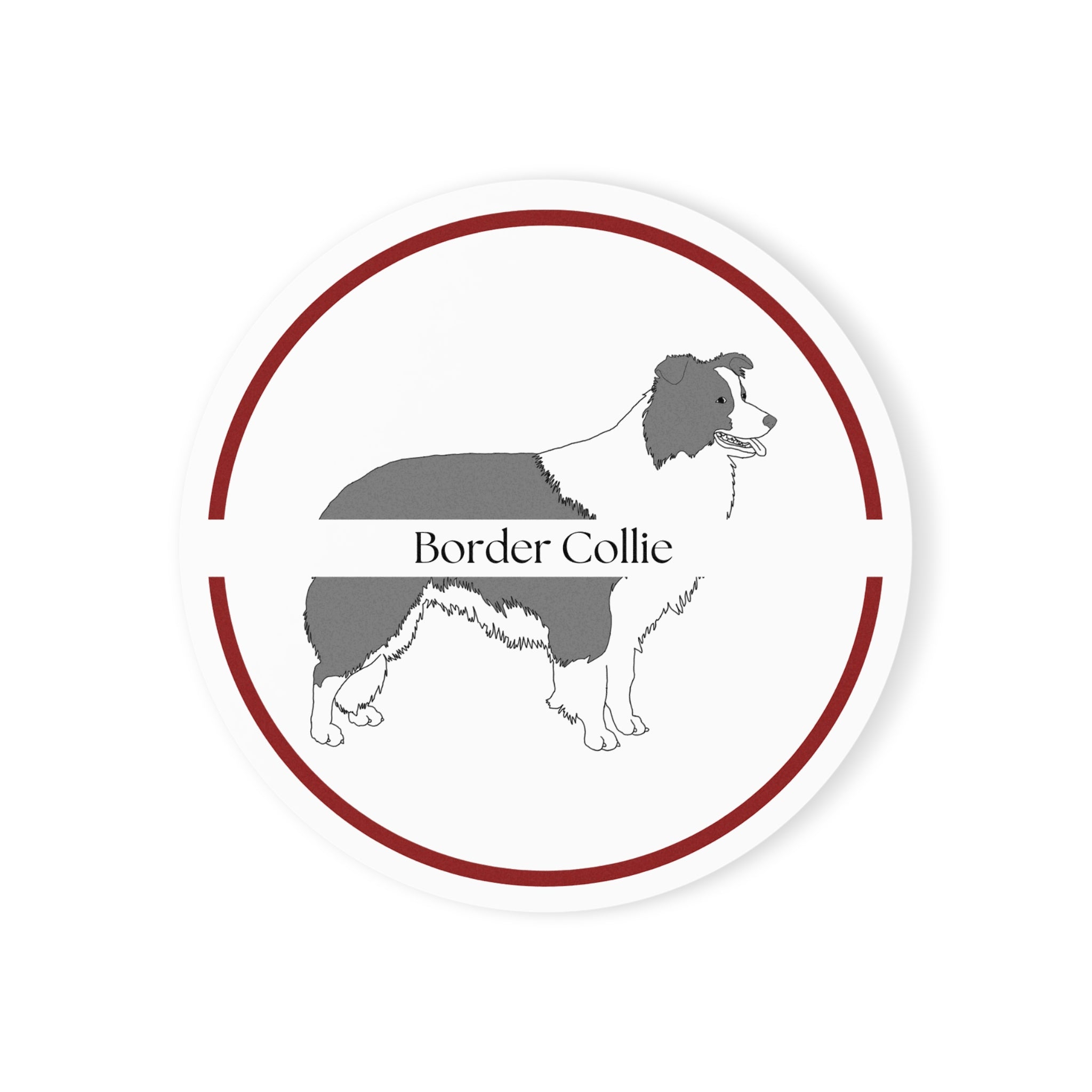 Glasunderlägg med Border Collie-motiv