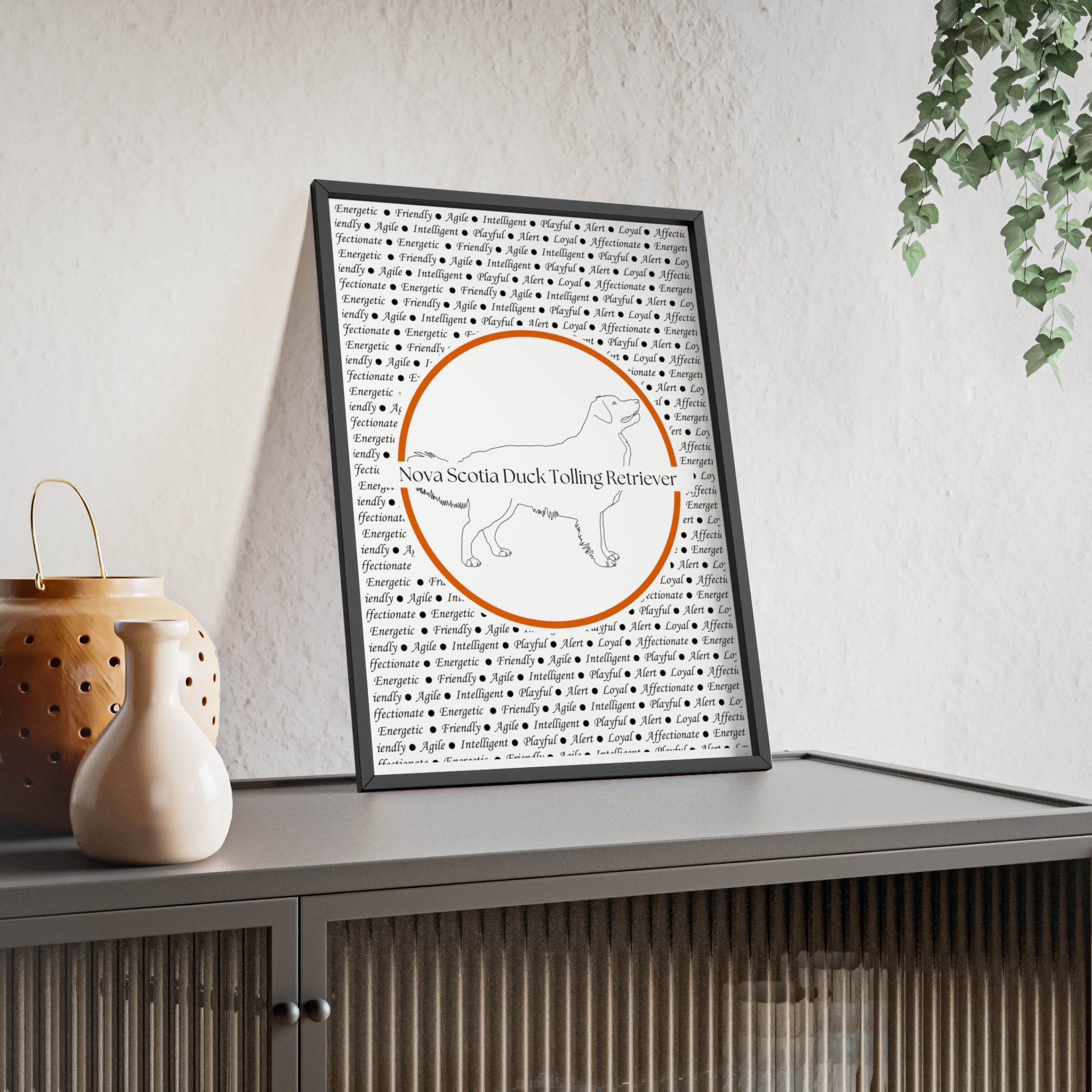 Poster i träram (tavla) med Nova Scotia Duck Tolling Retriever-motiv