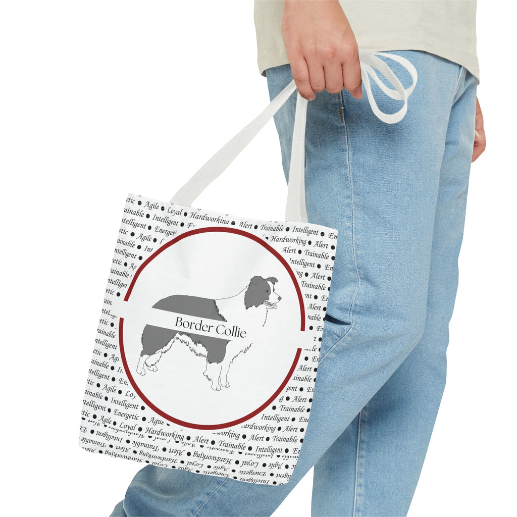 Tygväska med Border Collie-motiv