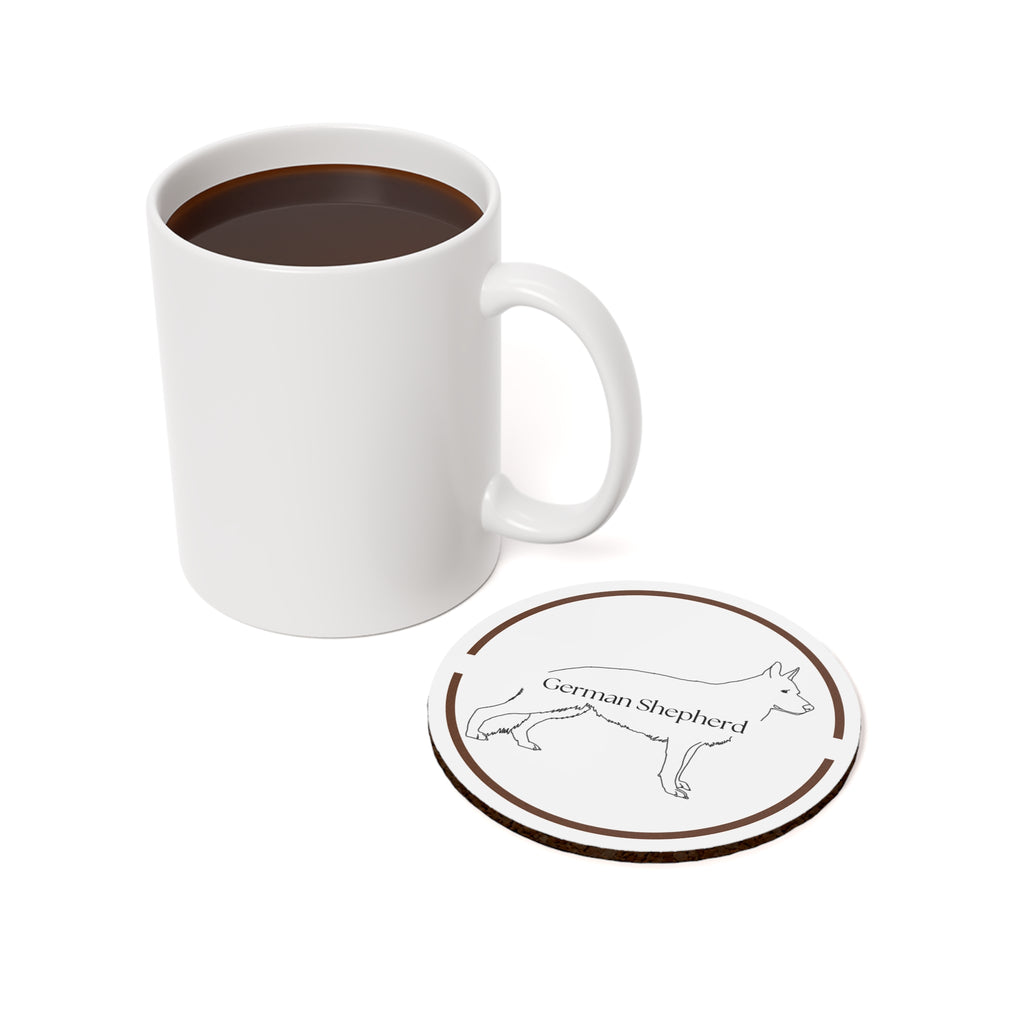 Glasunderlägg med Tysk Schäfer (German Shepherd)-motiv