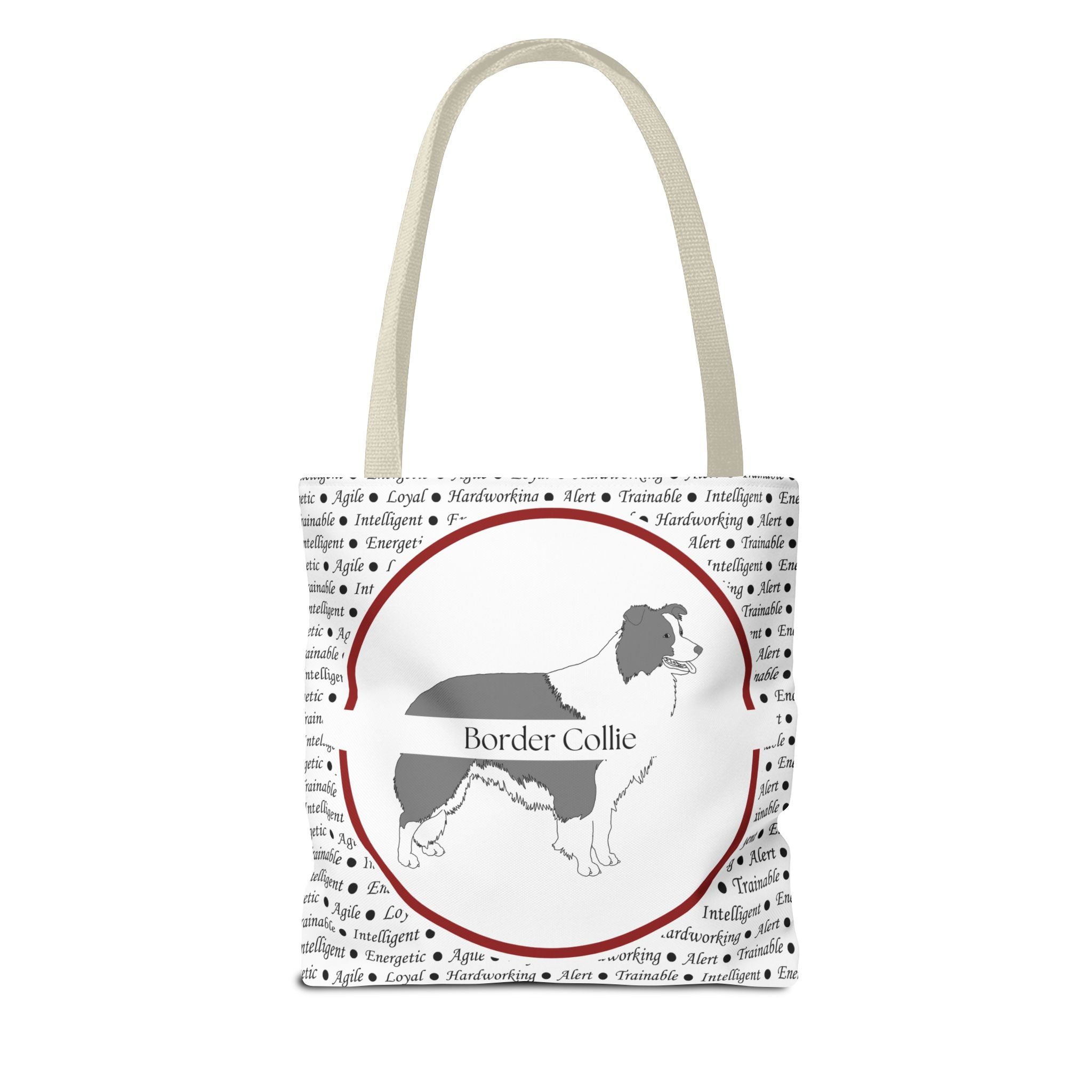 Tygväska med Border Collie-motiv