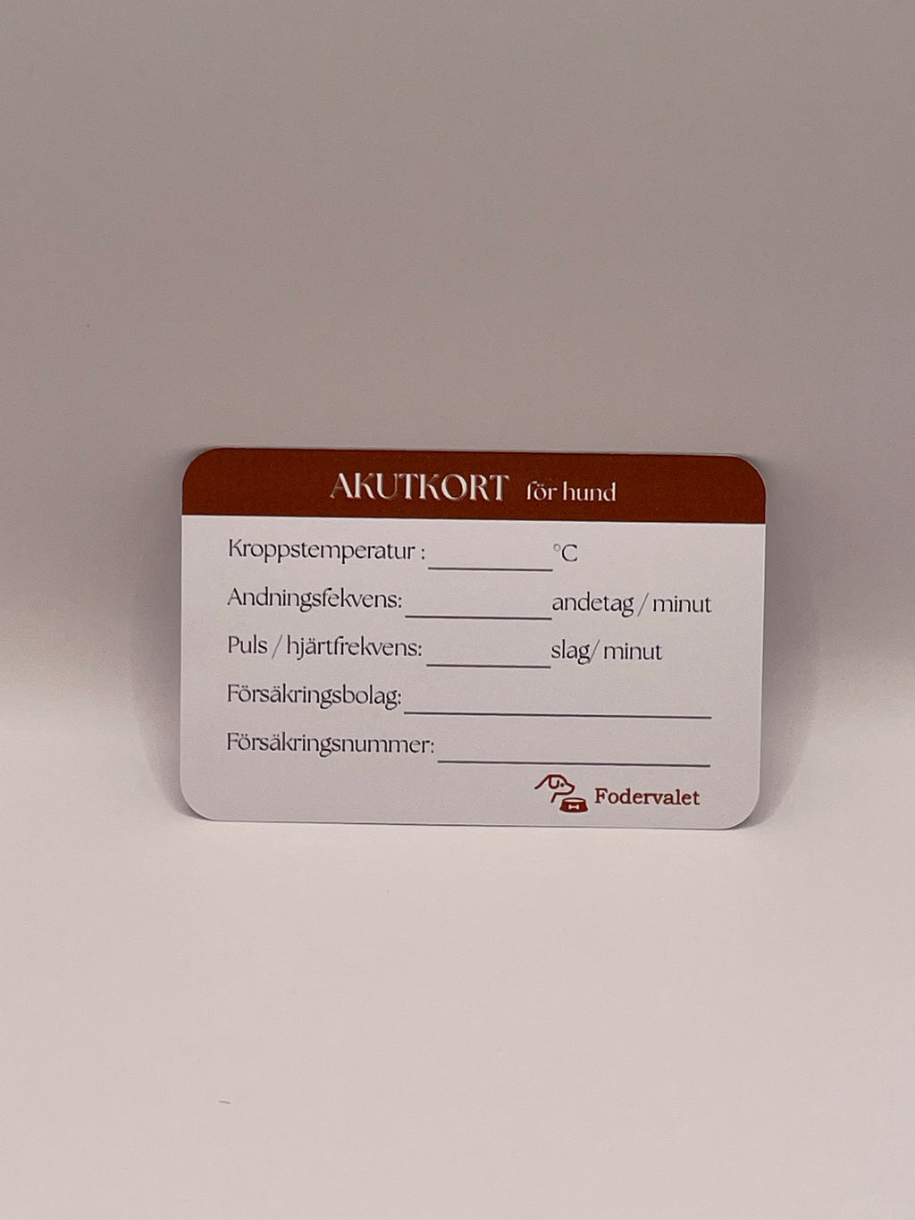 Akutkort för hund