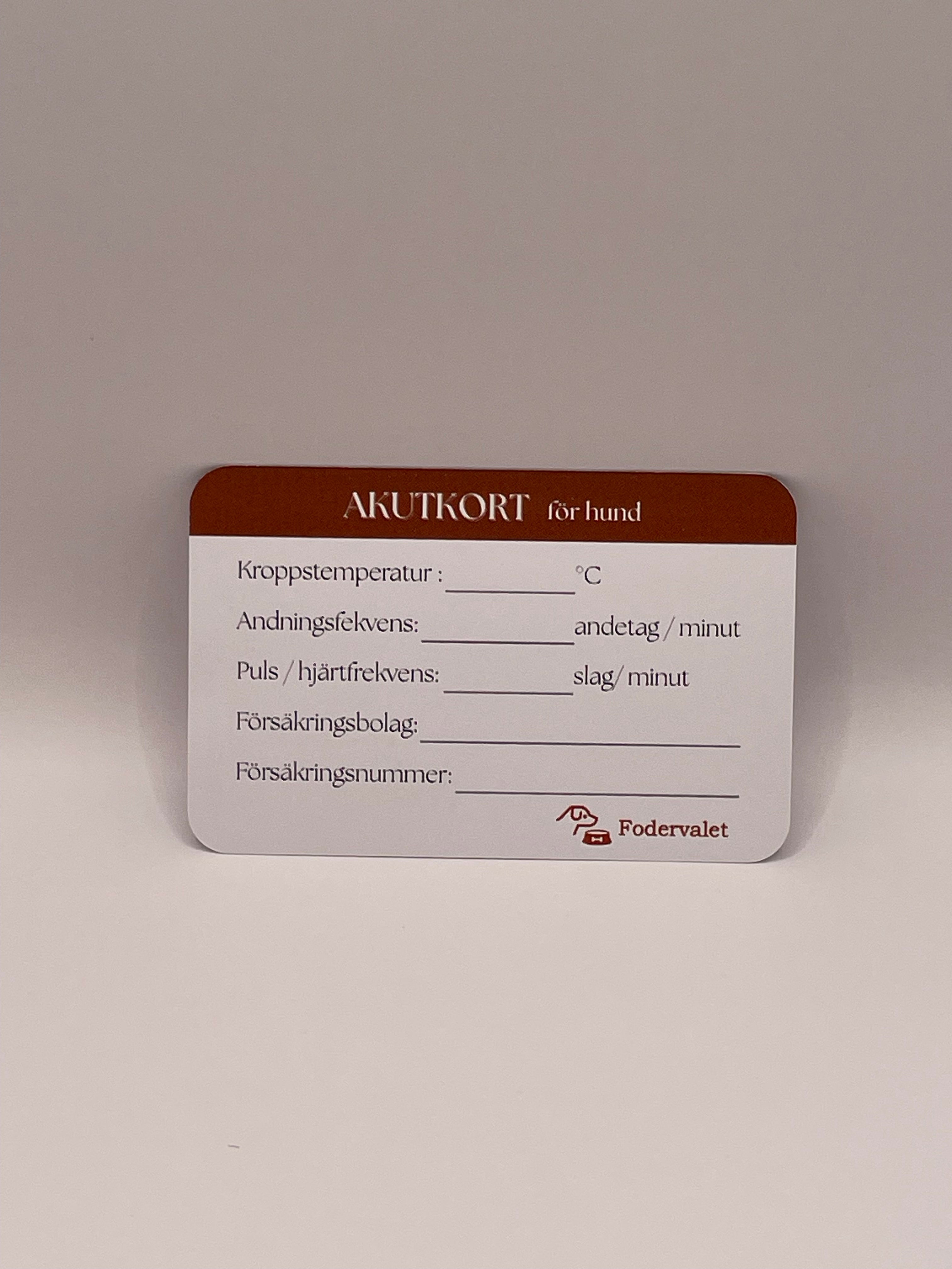 Akutkort för hund